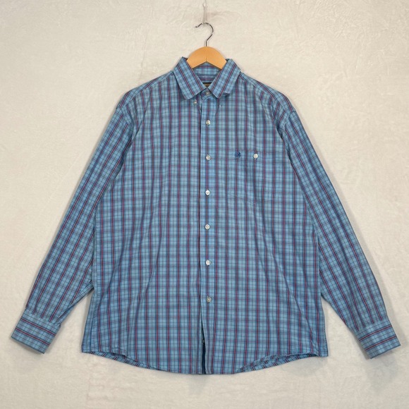 Wrangler Other - Wrangler Blue Plaid Button Down Shirt Large